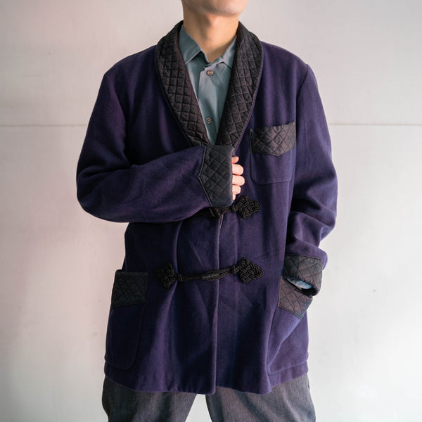 around 1970s purple wool smoking jacket