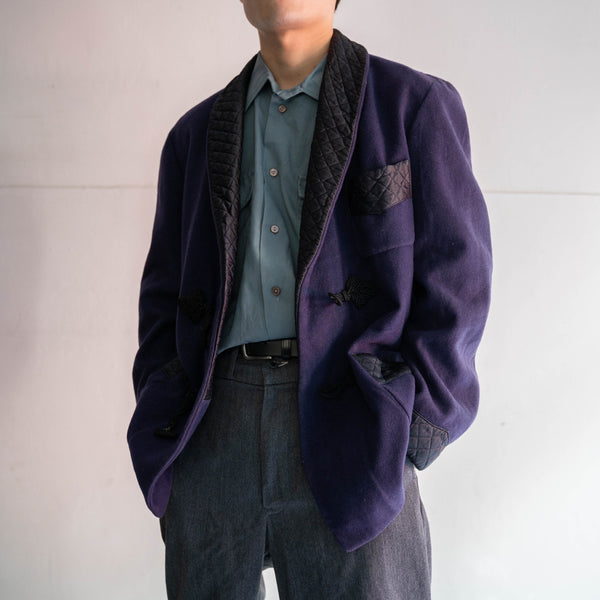 around 1970s purple wool smoking jacket