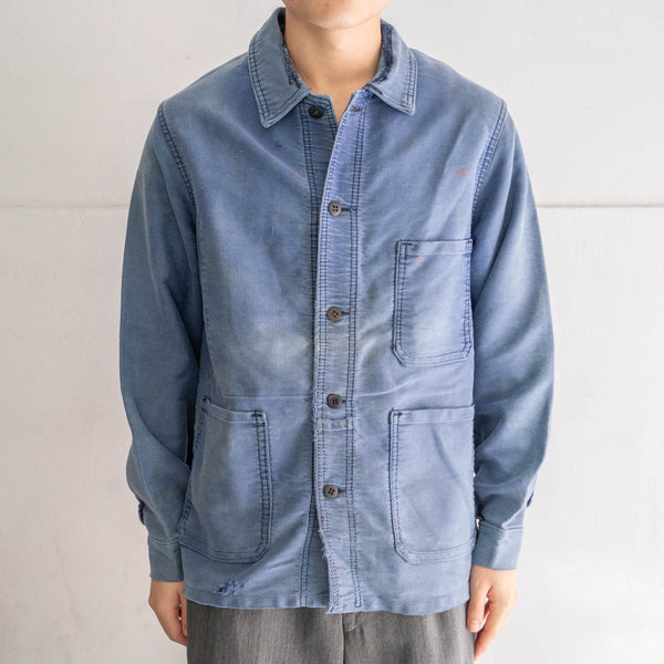 1960s France blue moleskin work jacket  'good fade & repair'