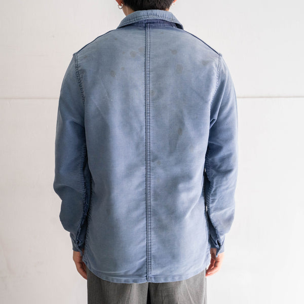 1960s France blue moleskin work jacket  'good fade & repair'