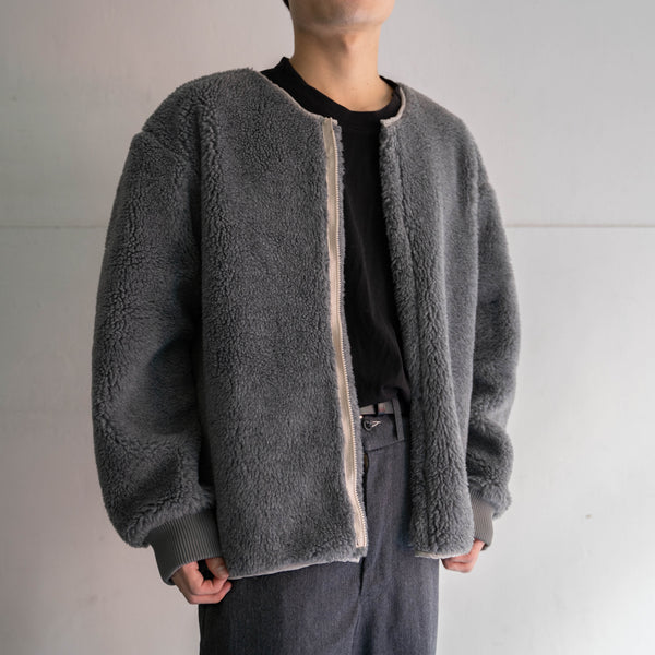 1980-90s Czech military gray boa liner jacket 'dead stock' -remake-