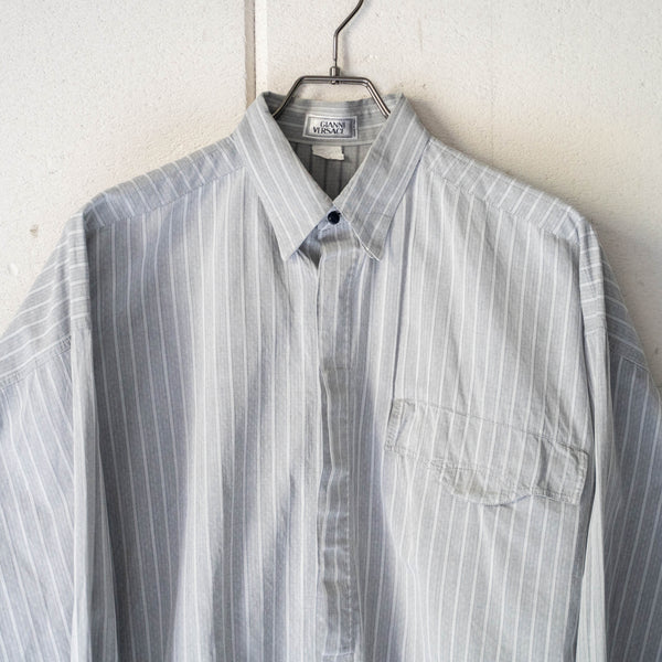 around1990s 'GIANNI VERSACE' gray stripe dress shirt