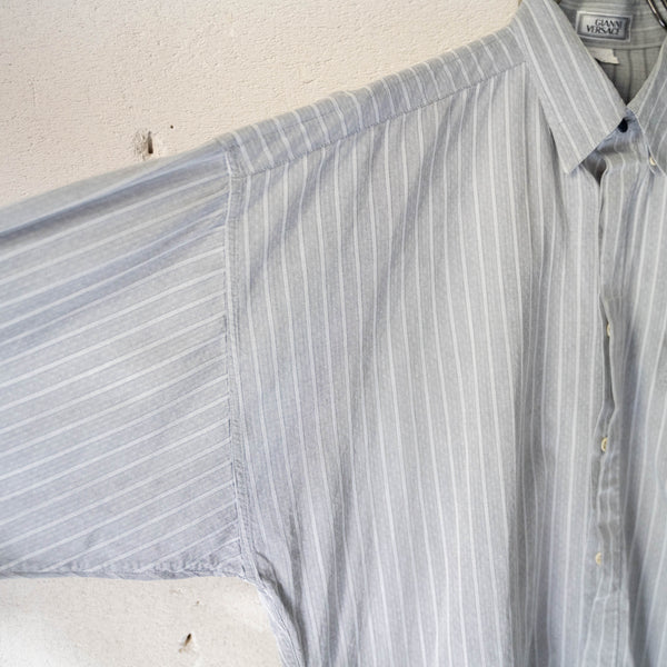 around1990s 'GIANNI VERSACE' gray stripe dress shirt