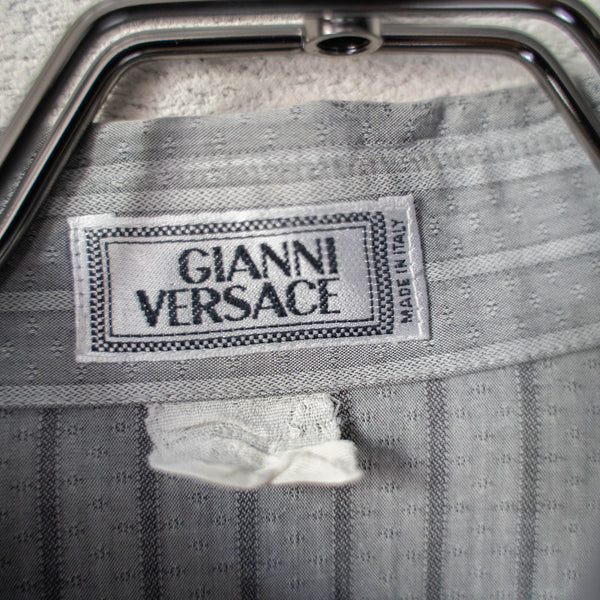 around 1990s 'GIANNI VERSACE' gray stripe dress shirt