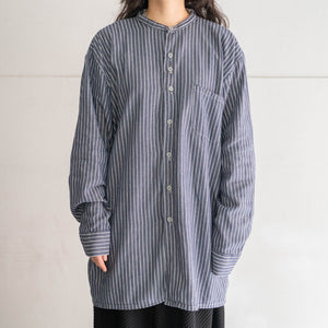 around 1970s Germany stripe pattern fisherman full open shirt