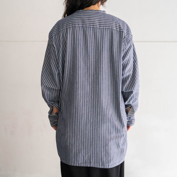 around 1970s Germany stripe pattern fisherman full open shirt