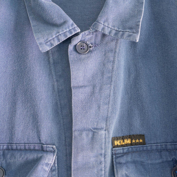 1960-70s Netherlands 'KLM' blue twill work short jacket