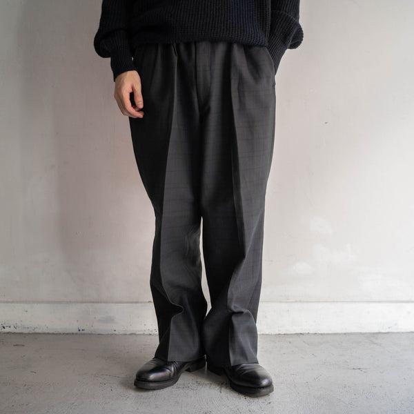 1980-90s dark tone black watch slacks