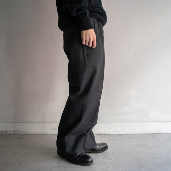 1980-90s dark tone black watch slacks