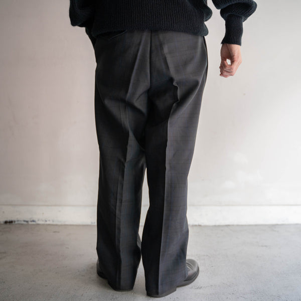 1980-90s dark tone black watch slacks