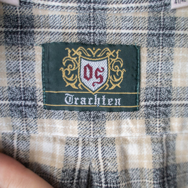around 1980s Europe cotton checked tyrolean shirt