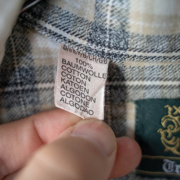 around 1980s Europe cotton checked tyrolean shirt