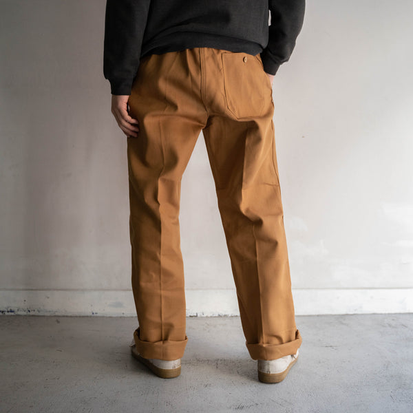 1970-80s Italy red beige cotton 100 chino pants 'dead stock'