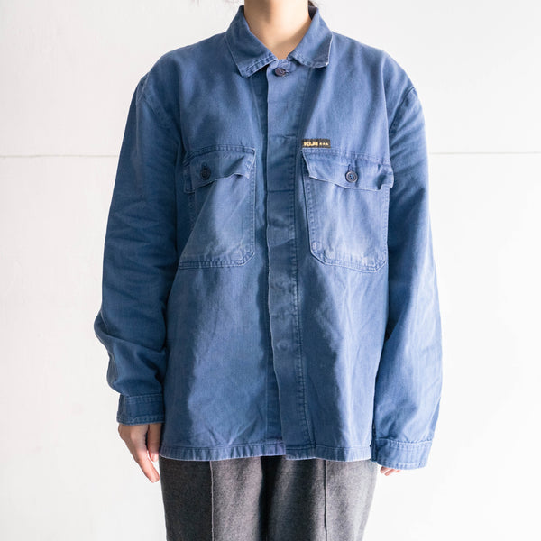 1960-70s Netherlands 'KLM' blue twill work short jacket