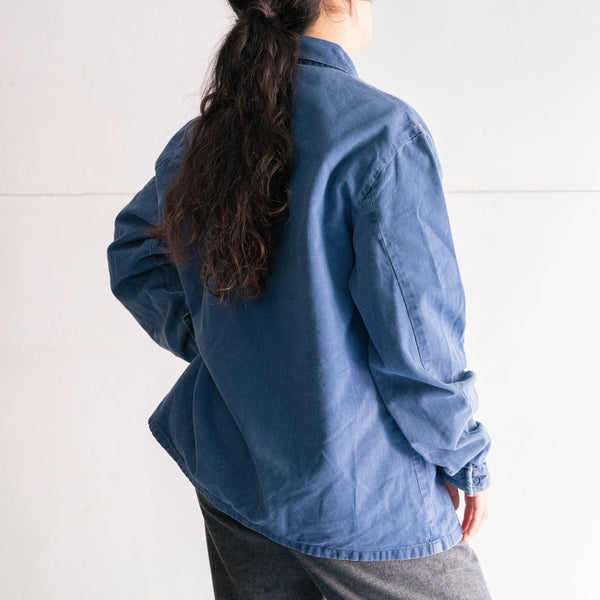 1960-70s Netherlands 'KLM' blue twill work short jacket