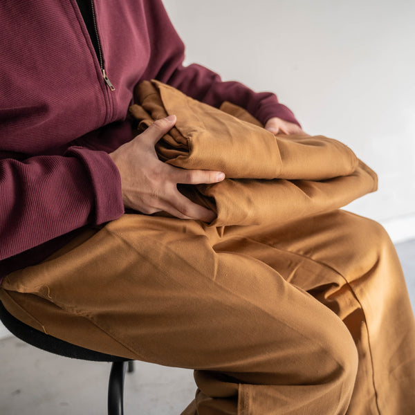 1970-80s Italy red beige cotton 100 chino pants 'dead stock'