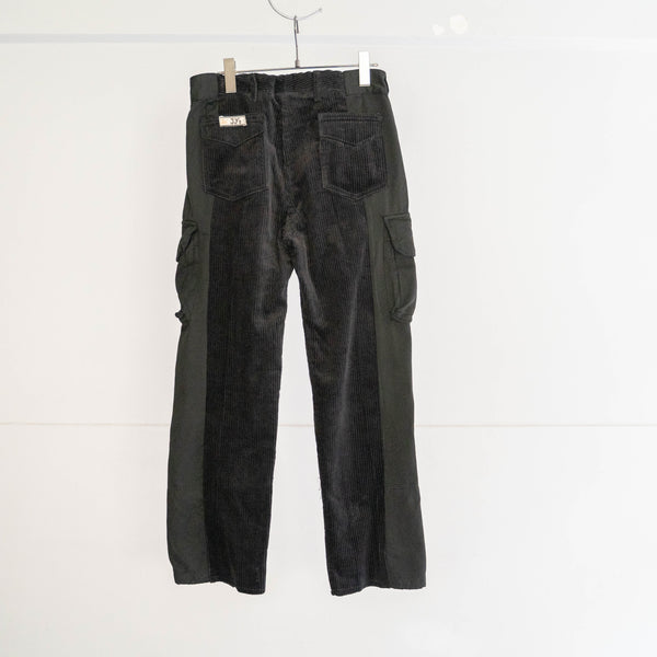 M64 'black dyed' × black corduroy docking cargo pants -2-