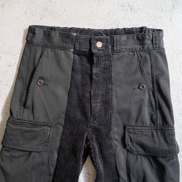 M64 'black dyed' × black corduroy docking cargo pants -2-