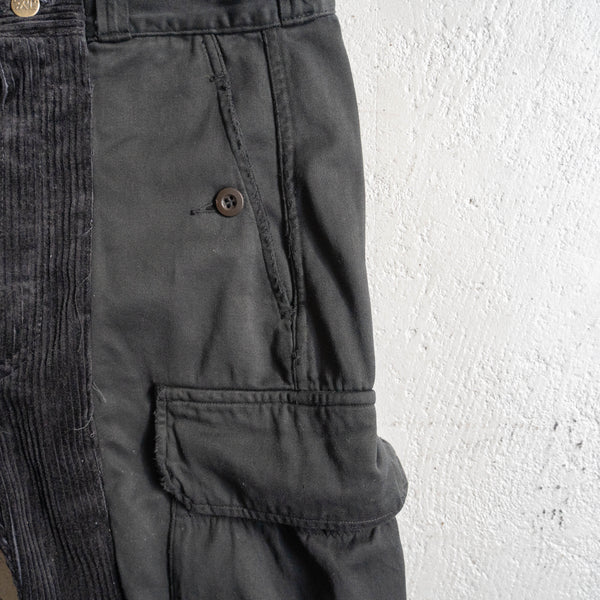 M64 'black dyed' × black corduroy docking cargo pants -2-