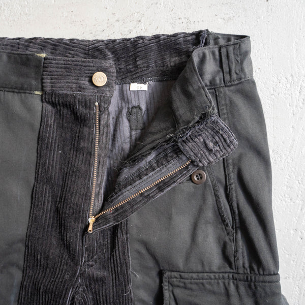 M64 'black dyed' × black corduroy docking cargo pants -2-