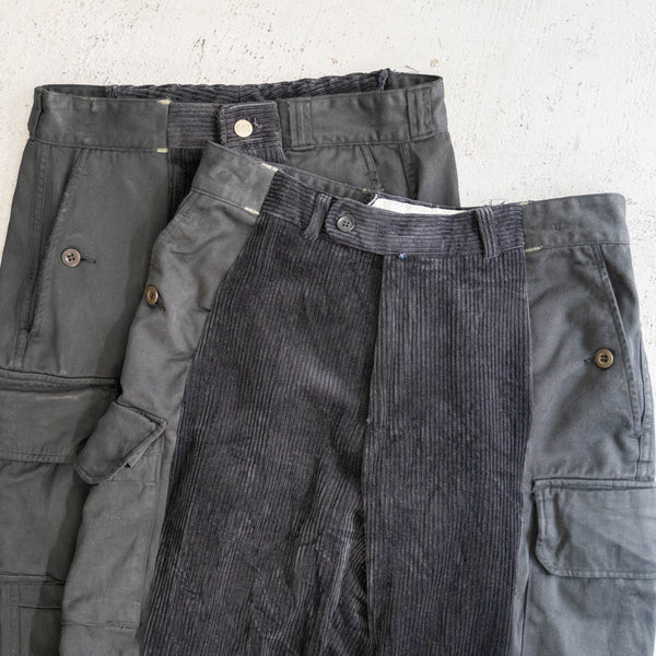 M64 'black dyed' × black corduroy docking cargo pants -2-