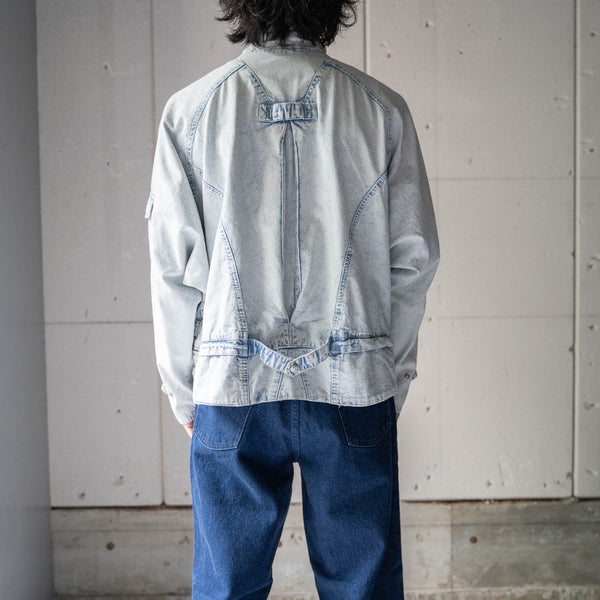 around1990s chemical wash dolman sleeve denim short jacket