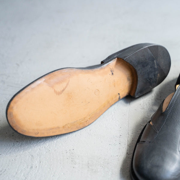 1980s Italian military black leather gurkha sandal 'dead stock'
