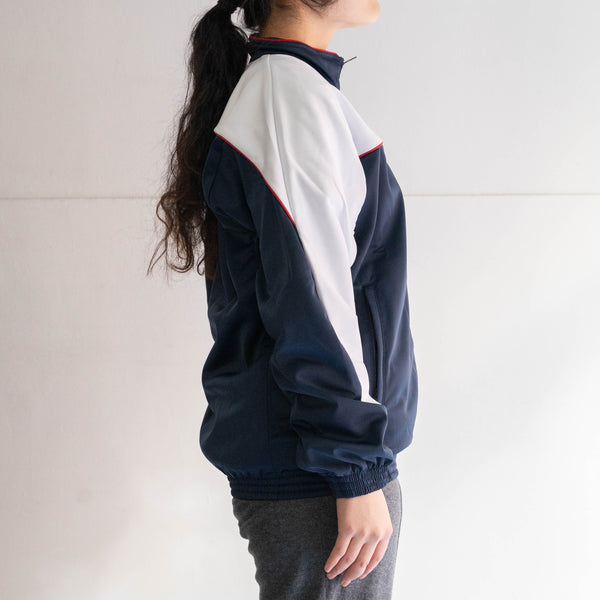 2000s French military navy×white track jacket "dead stock"