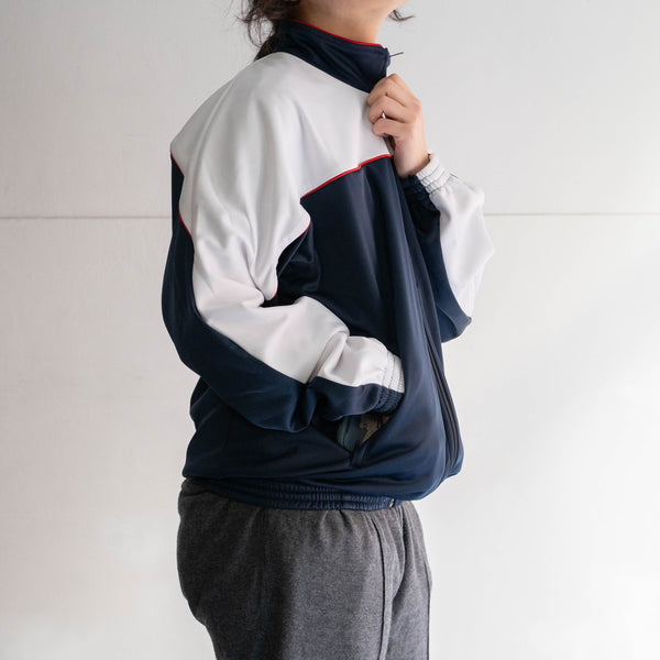 2000s French military navy×white track jacket "dead stock"