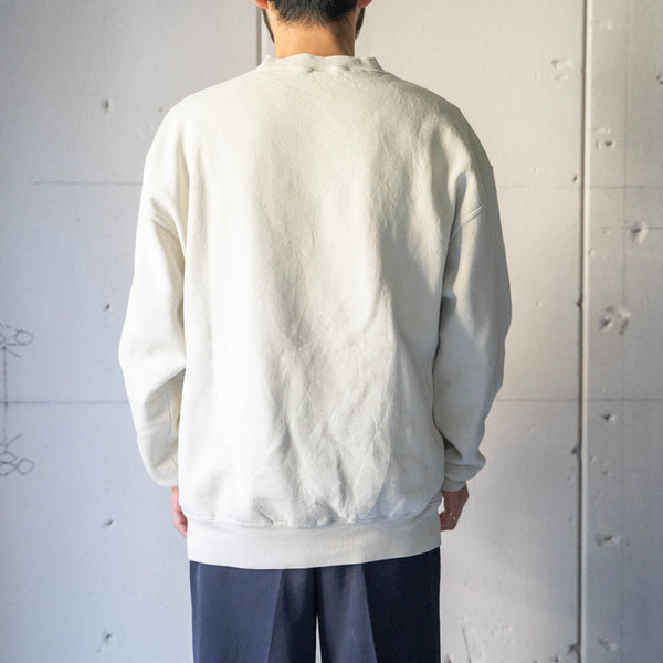 1990s "Russell" cream white color sweat shirt