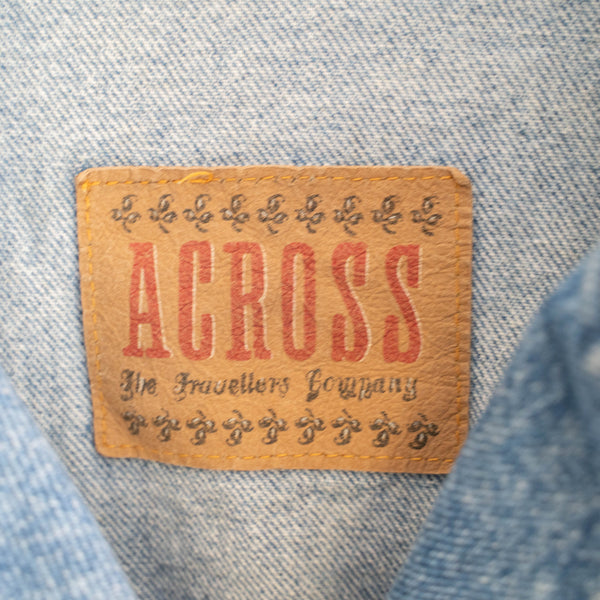 1980-90s ice blue color short length tracker denim jacket