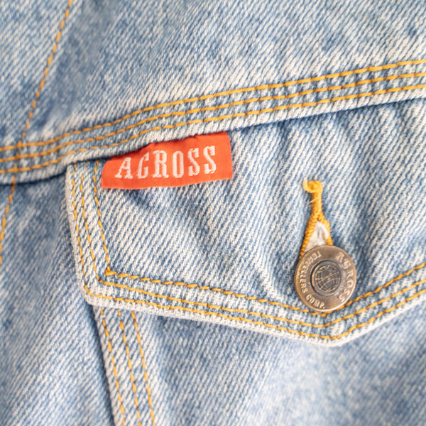 1980-90s ice blue color short length tracker denim jacket