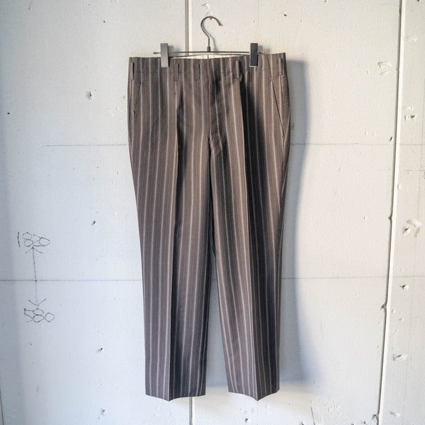 1970s Japan vintage dark brown multi stripe wool pants