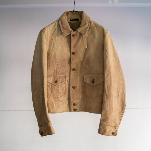 1990s Ralph Lauren light brown short leather blouson