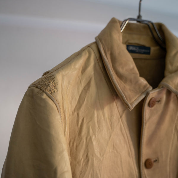 1990s Ralph Lauren light brown short leather blouson