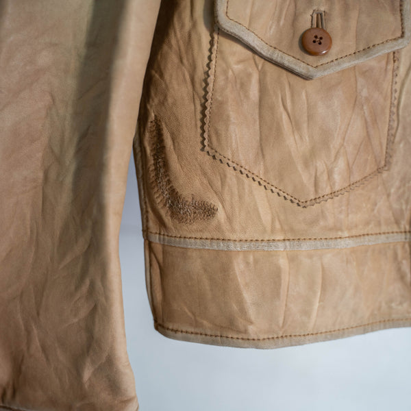 1990s Ralph Lauren light brown short leather blouson