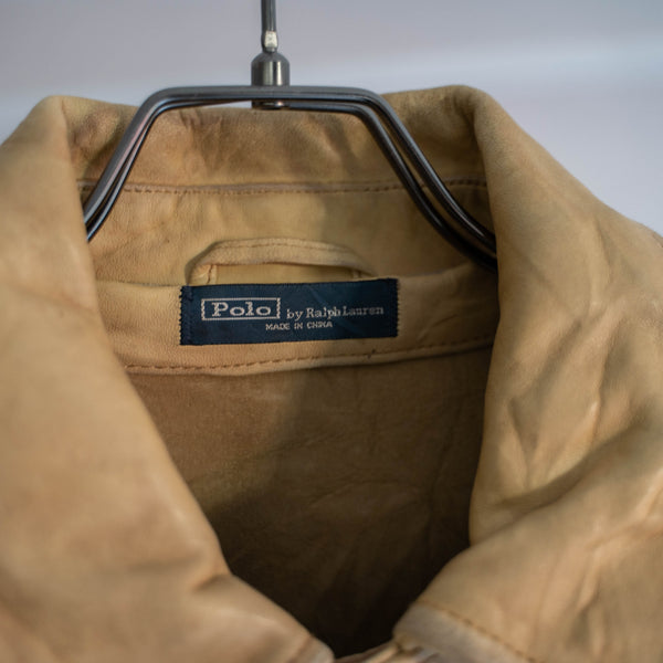 1990s Ralph Lauren light brown short leather blouson