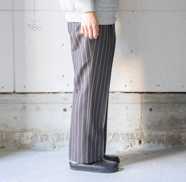 1970s Japan vintage dark brown multi stripe wool pants