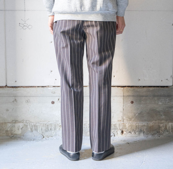 1970s Japan vintage dark brown multi stripe wool pants