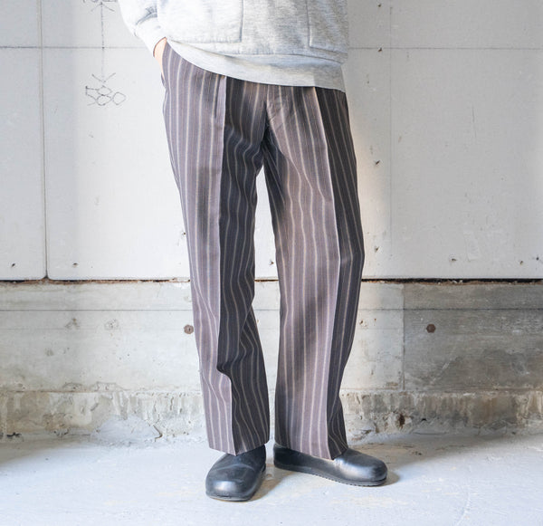 1970s Japan vintage dark brown multi stripe wool pants