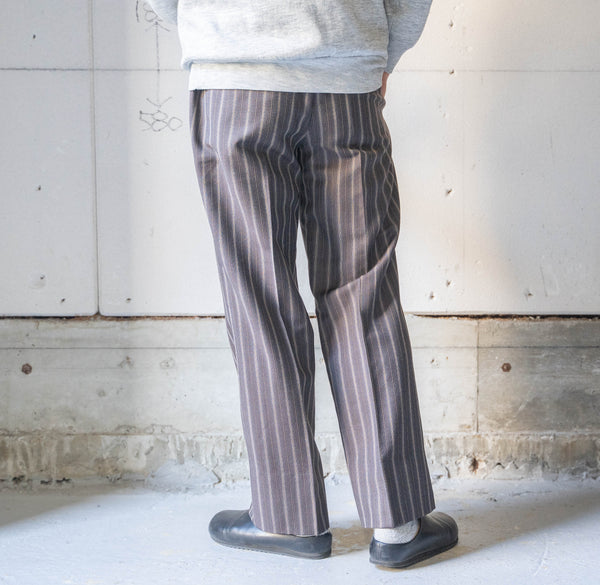 1970s Japan vintage dark brown multi stripe wool pants