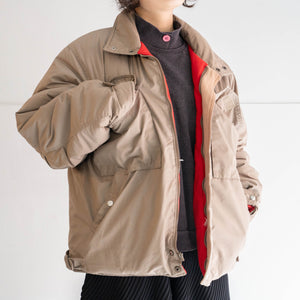 around 1990s beige color short length down jacket -good accent color-