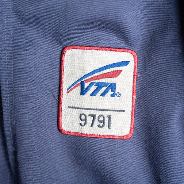 around 1990s navy color work jacket 'patch custom'