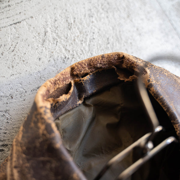 1960-70s Japan vintage brown leather jacket -good boro-