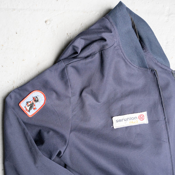 around 1990s navy color work jacket 'patch custom'