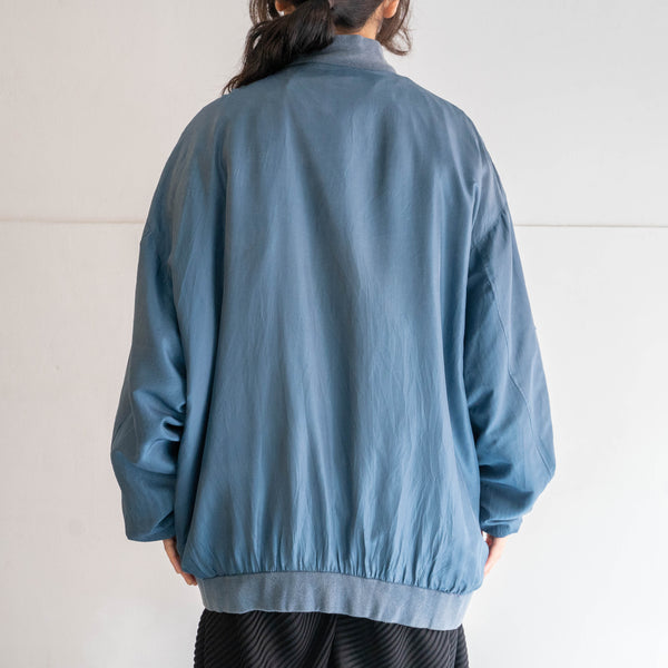 around 1990s turquoise blue color silk blouson