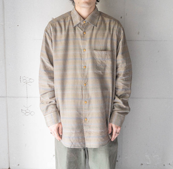 1990-00s ’Jhane Barnes' all-over pattern silk × rayon shirt