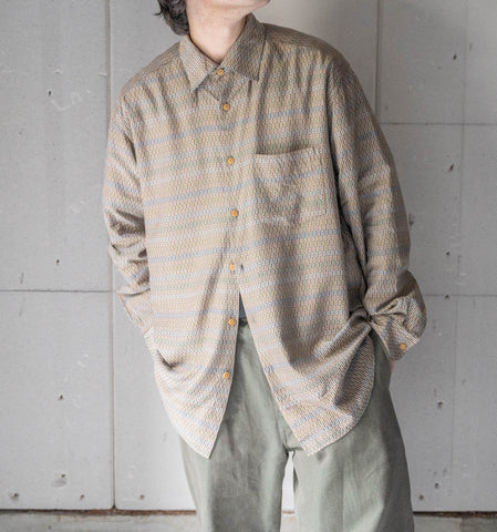 1990-00s ’Jhane Barnes' all-over pattern silk × rayon shirt