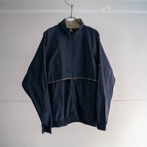 1990-00s NIKE navy nylon blouson -good gimmick-