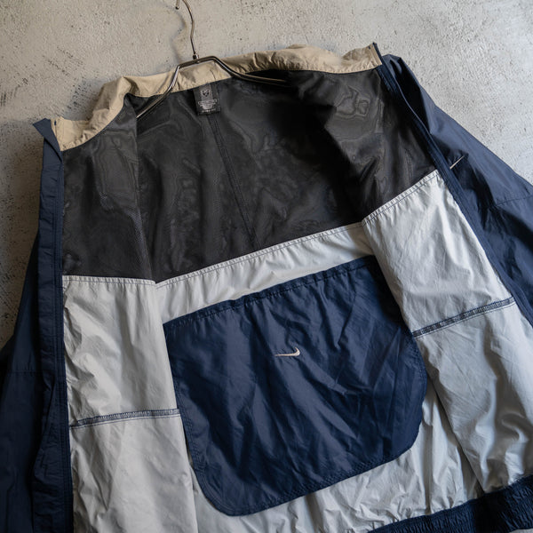 1990-00s NIKE navy nylon blouson -good gimmick-